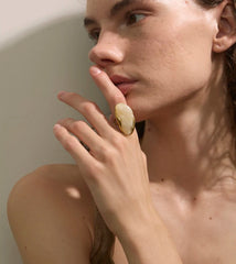 Colorful brown green beige statement fashion ring