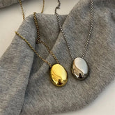 Geometric Water Drop Pendant Necklace for Women – Long Stainless Steel Statement Jewelry