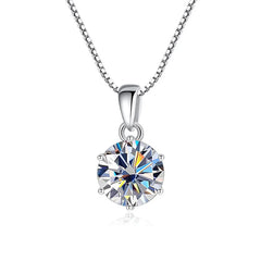 Women’s sterling silver moissanite jewelry necklace