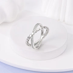 Elegant geometric star shape zircon silver ring
