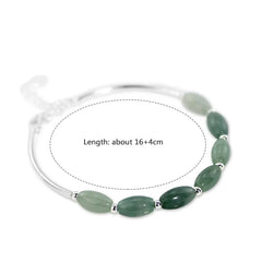 Women’s hypoallergenic green jade silver jewelry