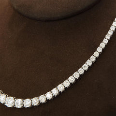 Women’s sterling silver tennis necklace with sparkling stones