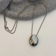 Women’s stainless steel statement water drop necklace