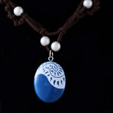Ocean-Inspired Cosplay Rope Necklace for Women – Handmade Braided Pendant Jewelry