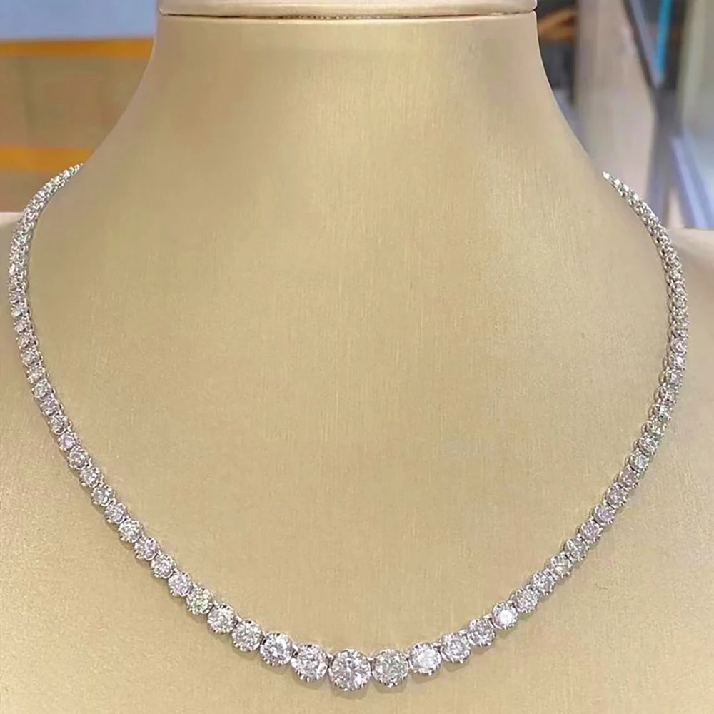 Elegant diamond look moissanite tennis chain jewelry
