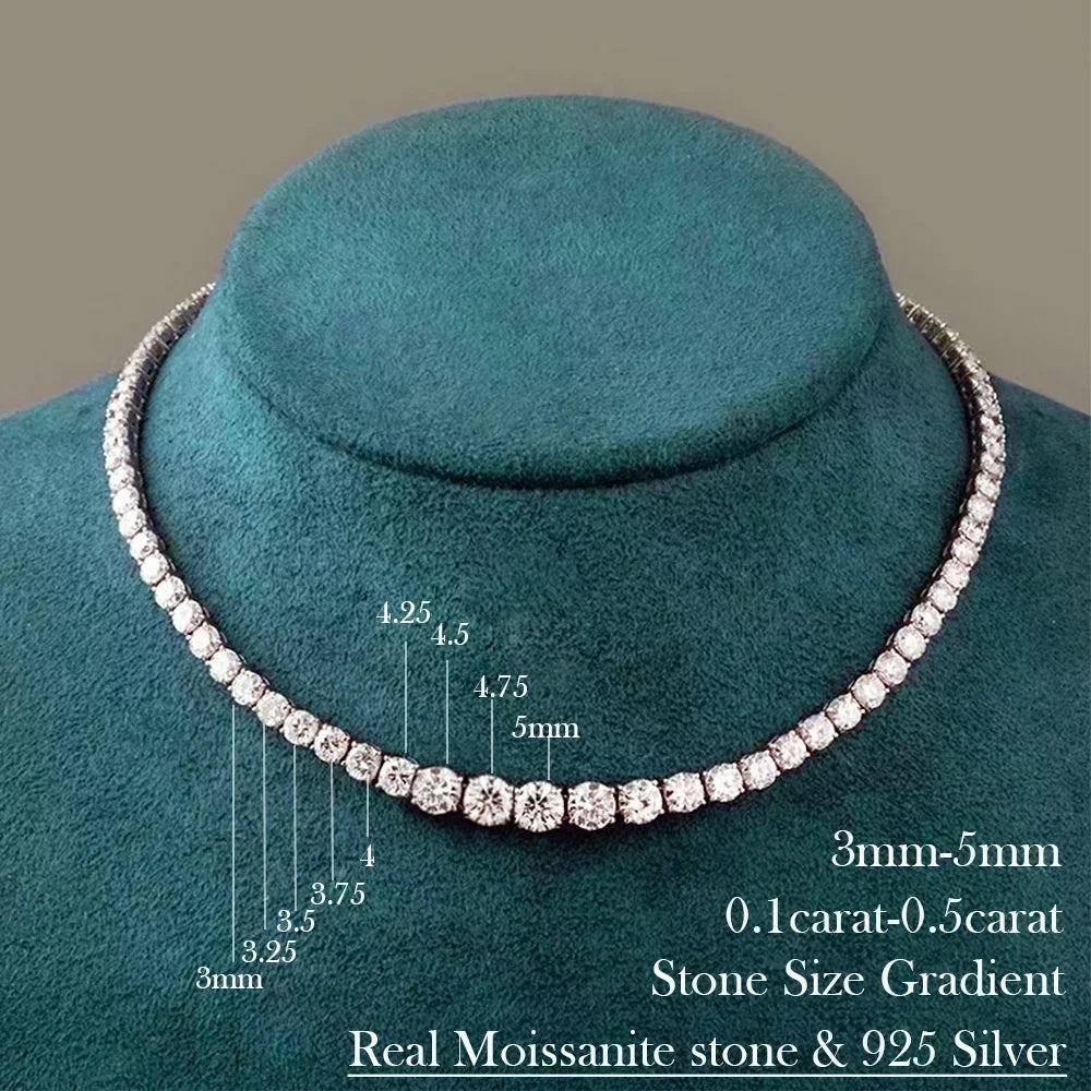Elegant diamond look moissanite tennis chain jewelry

