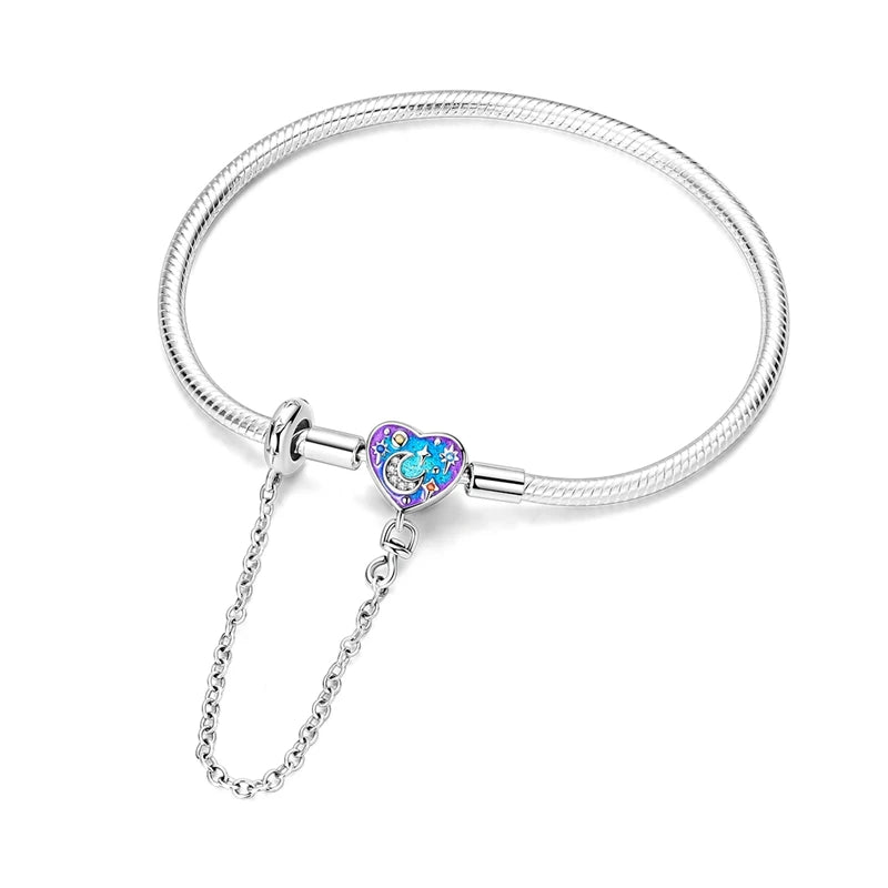 Sterling Silver Heart Charm Bracelet for Women – Gold Plated 925 Silver Jewelry