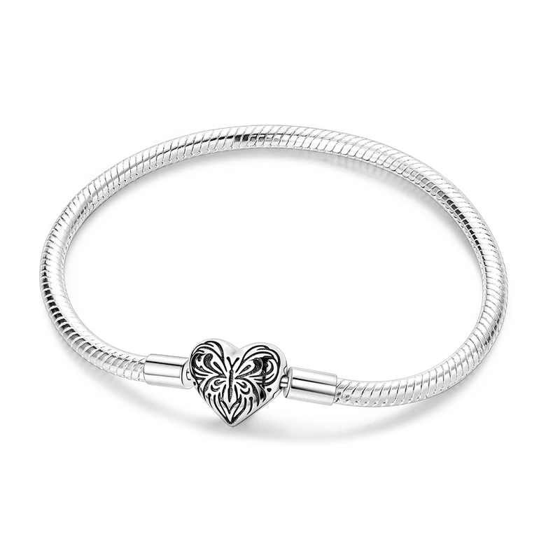 Sterling Silver Heart Charm Bracelet for Women – Gold Plated 925 Silver Jewelry
