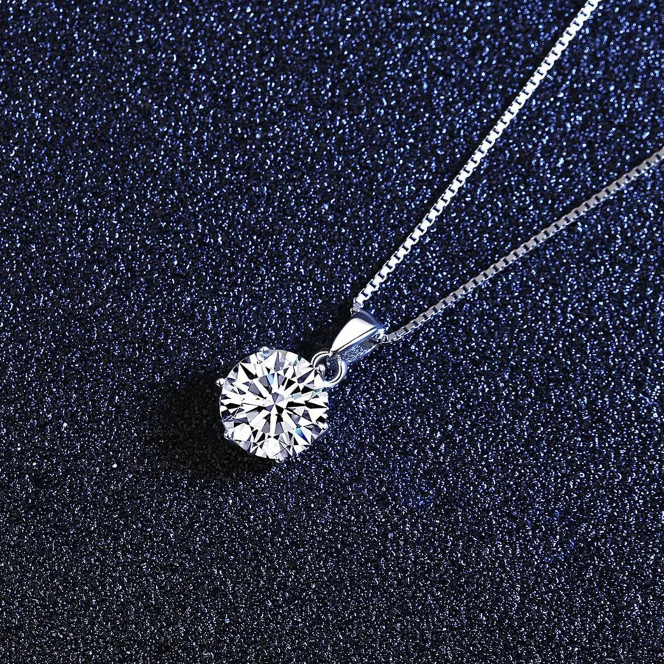 Moissanite butterfly pendant necklace in 925 sterling silver
