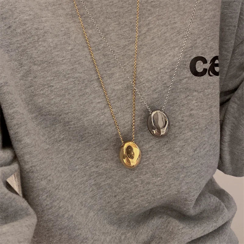 Modern long chain water drop necklace for women
