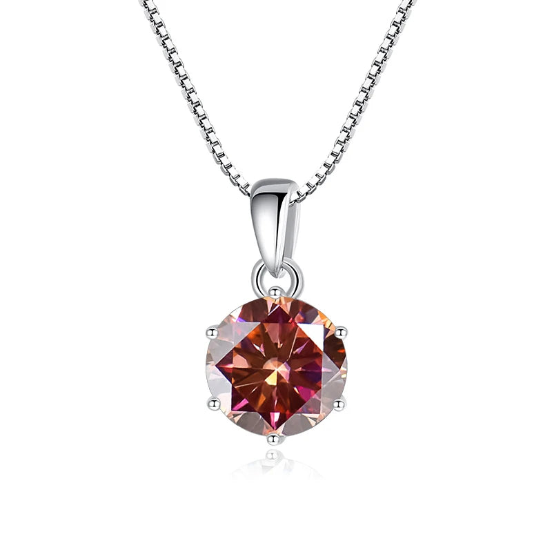 Moissanite butterfly pendant necklace in 925 sterling silver

