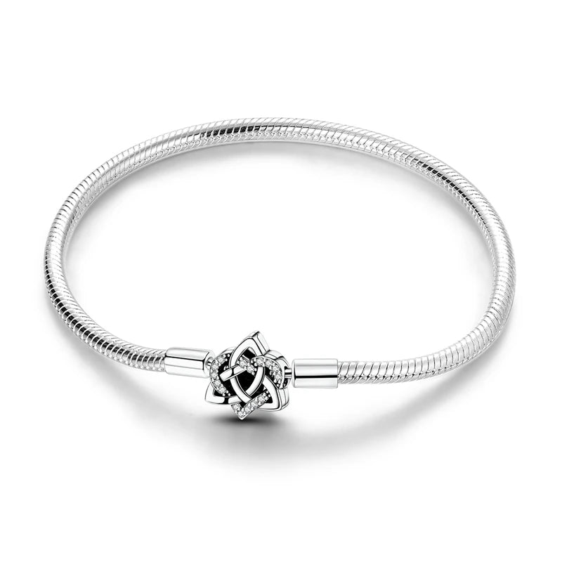 Sterling Silver Heart Charm Bracelet for Women – Gold Plated 925 Silver Jewelry