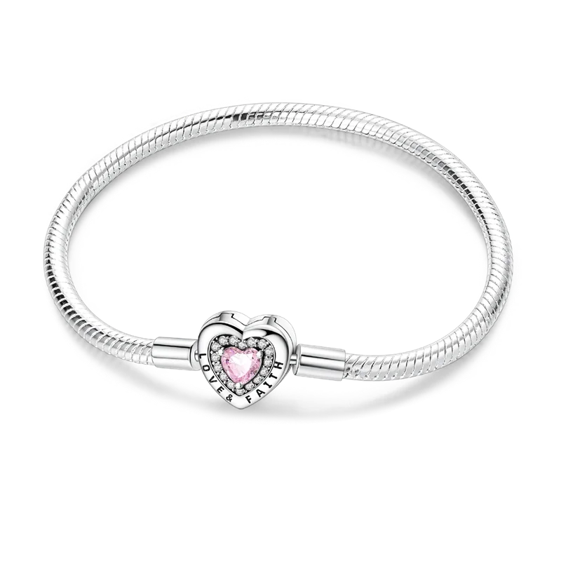 Sterling Silver Heart Charm Bracelet for Women – Gold Plated 925 Silver Jewelry