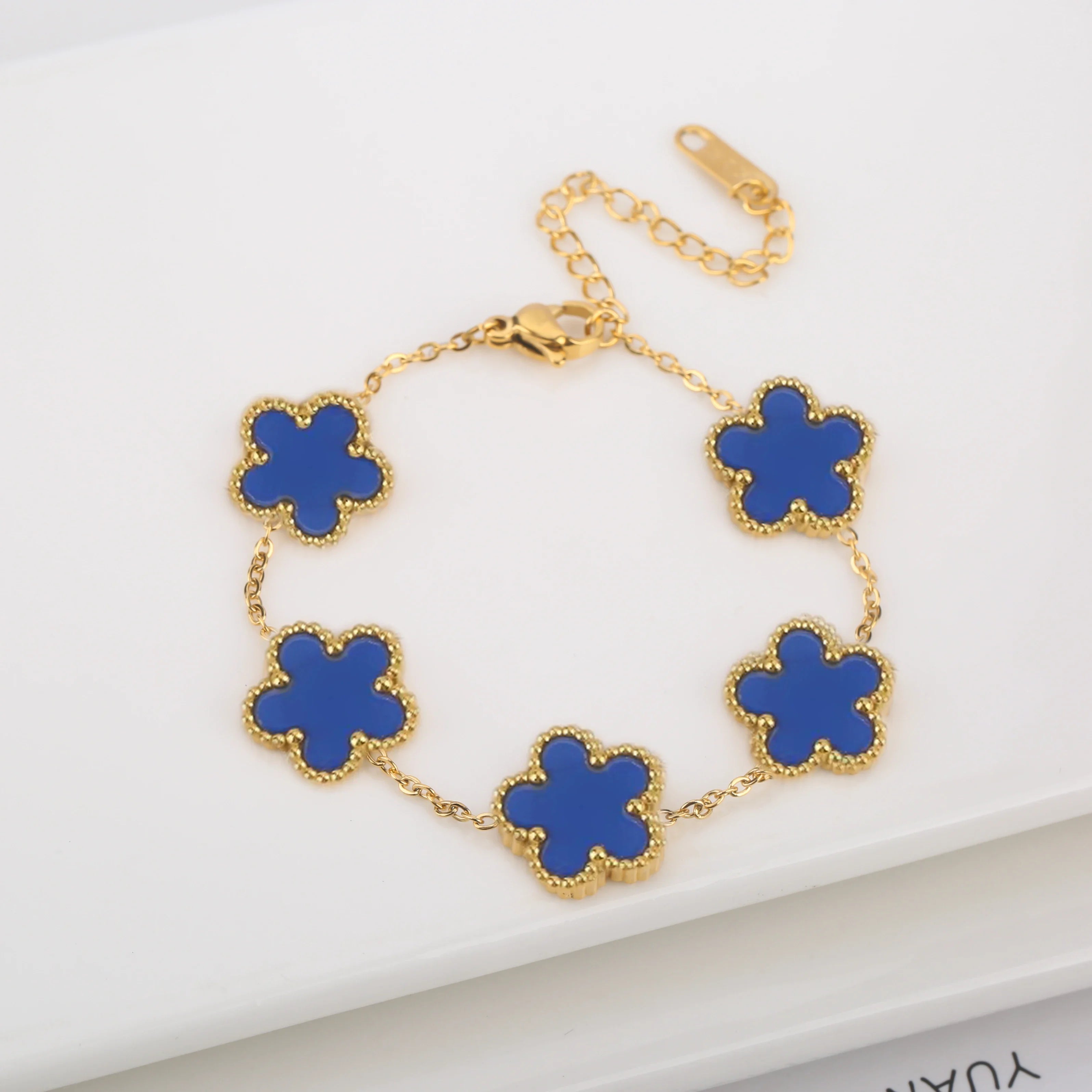Stylish clover inspired bracelet symbolizing luck and love