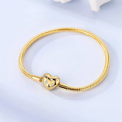 Sterling Silver Heart Charm Bracelet for Women – Gold Plated 925 Silver Jewelry