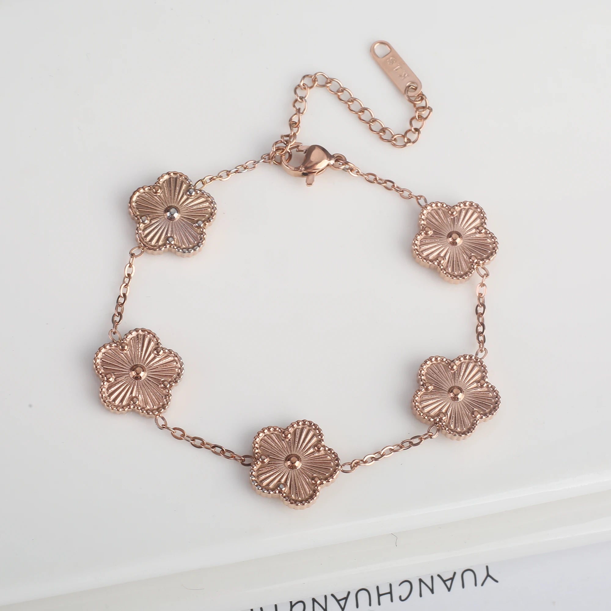 Stylish clover inspired bracelet symbolizing luck and love