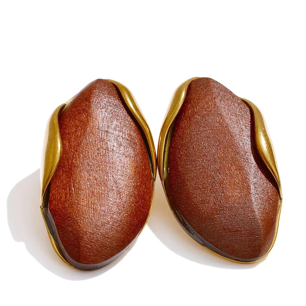 Colorful brown green beige statement fashion ring
