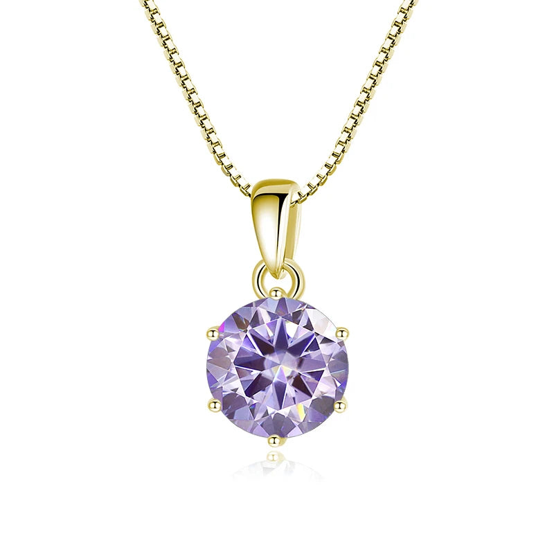 Moissanite butterfly pendant necklace in 925 sterling silver