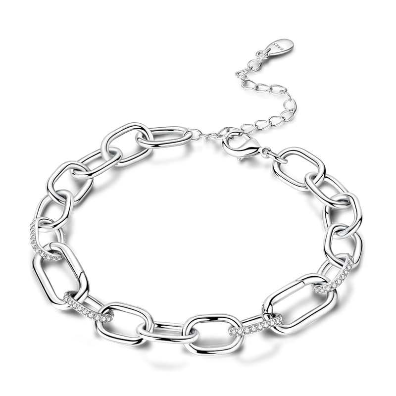 Sterling Silver Heart Charm Bracelet for Women – Gold Plated 925 Silver Jewelry