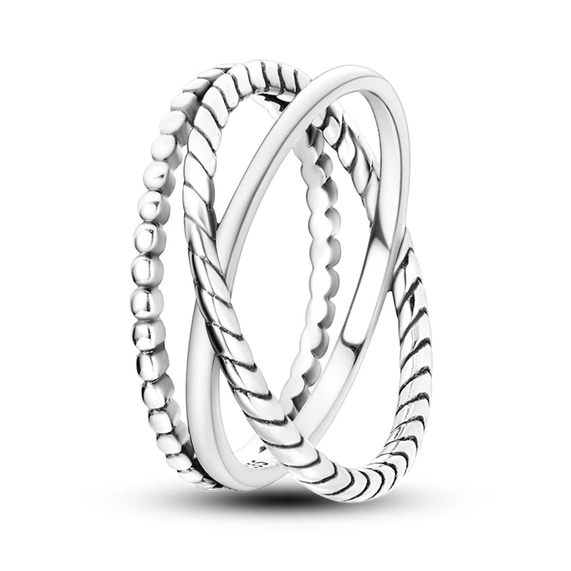 Sterling silver star zircon ring with geometric design

