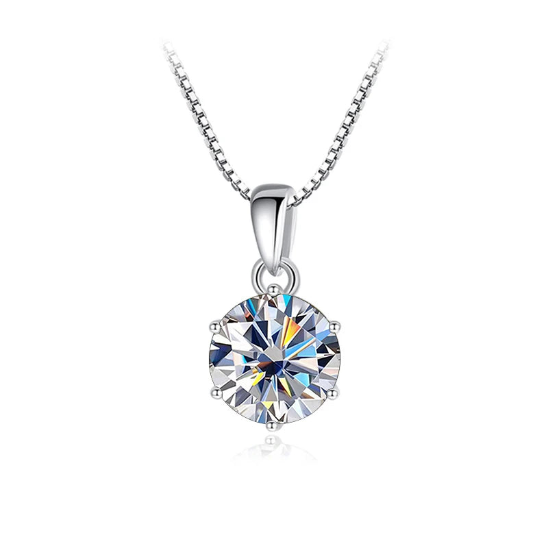 Women’s sterling silver moissanite jewelry necklace
