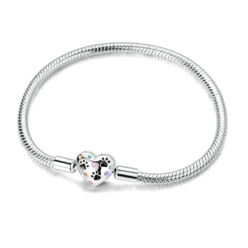Sterling Silver Heart Charm Bracelet for Women – Gold Plated 925 Silver Jewelry