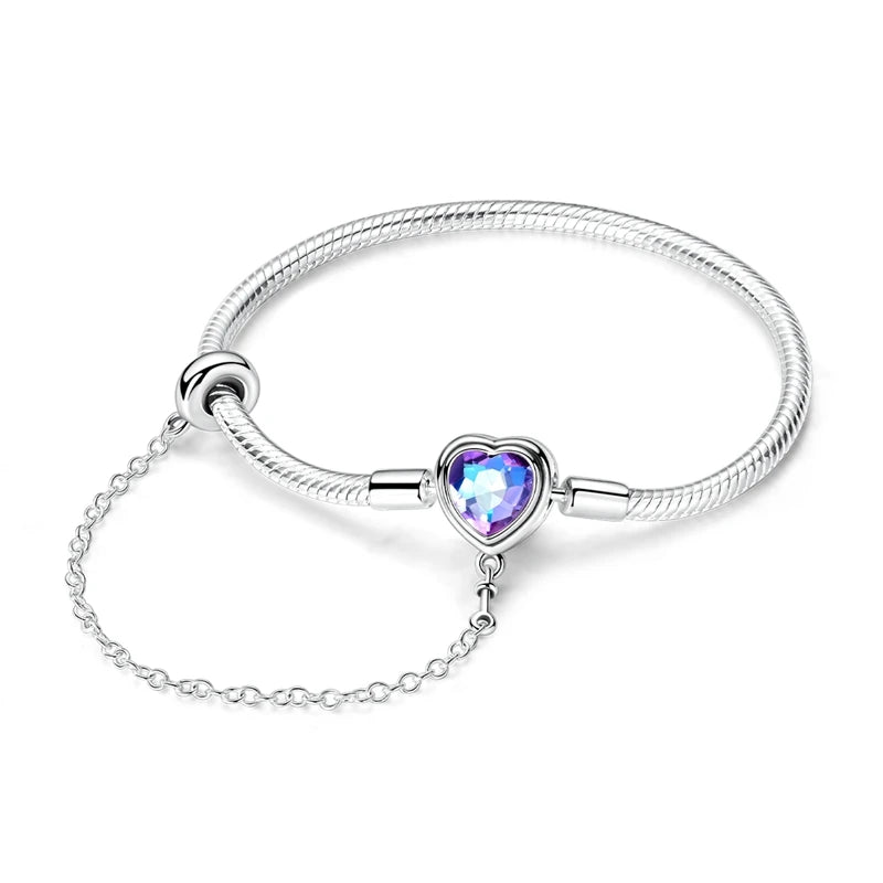 Sterling Silver Heart Charm Bracelet for Women – Gold Plated 925 Silver Jewelry