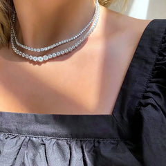 Elegant diamond look moissanite tennis chain jewelry
