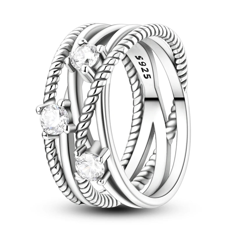 Women’s 925 silver sparkling star fashion ring
