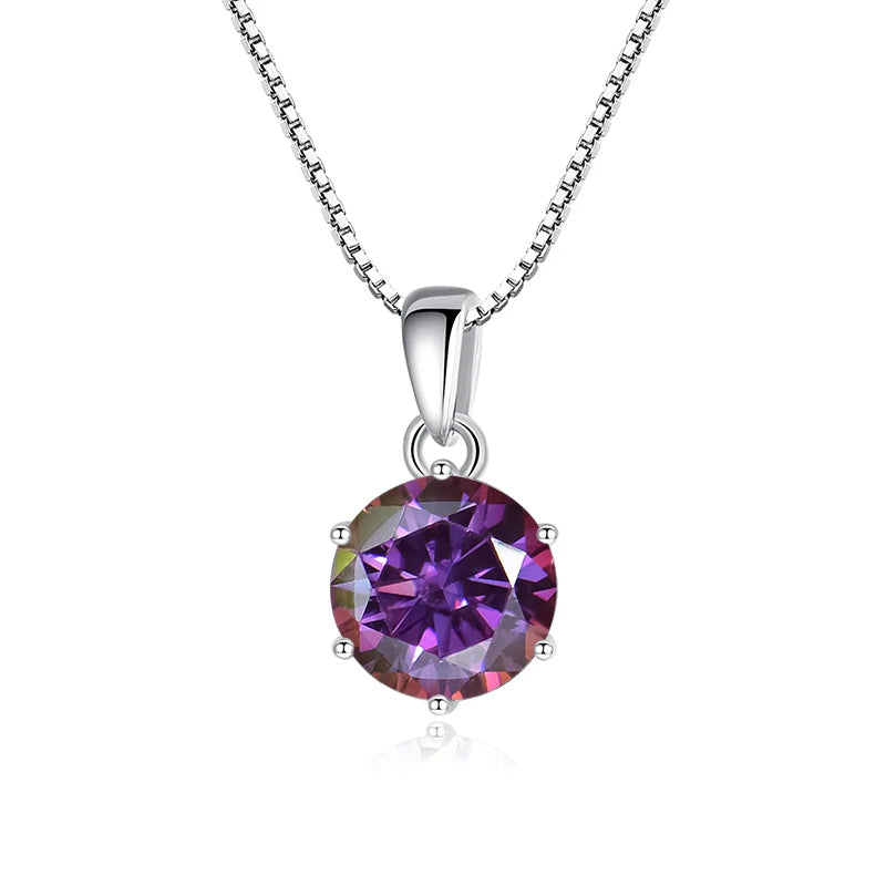 Moissanite butterfly pendant necklace in 925 sterling silver
