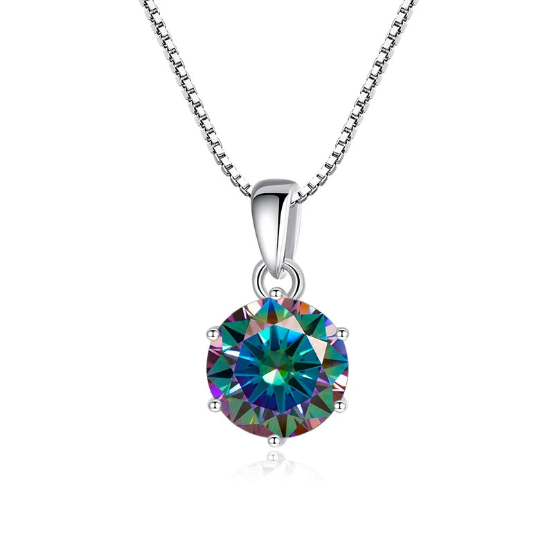 Women’s sterling silver moissanite jewelry necklace
