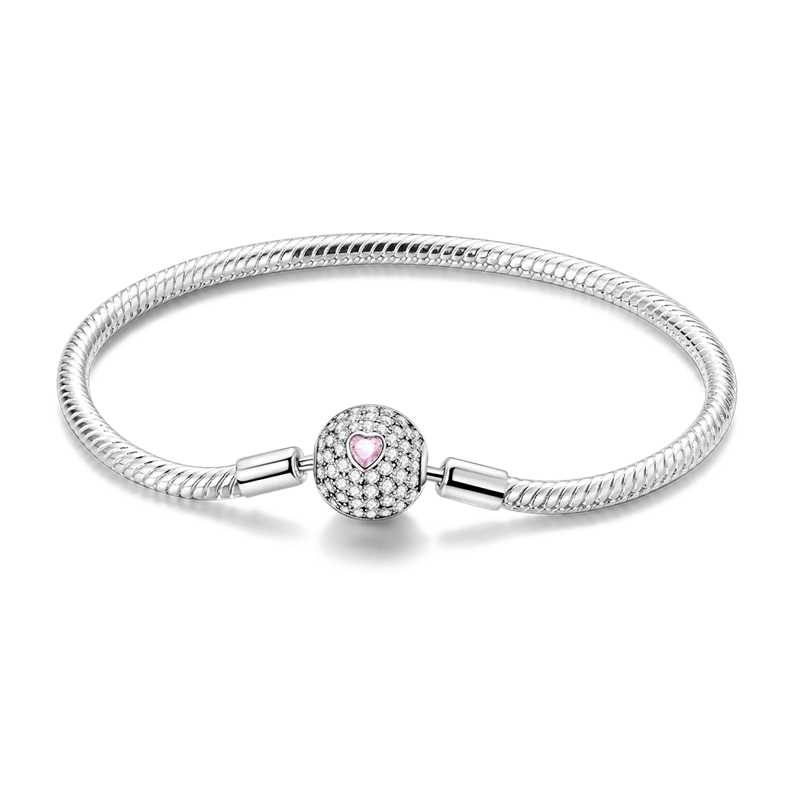 Sterling Silver Heart Charm Bracelet for Women – Gold Plated 925 Silver Jewelry