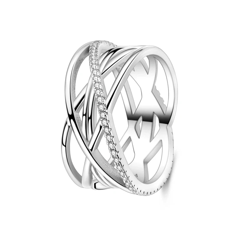 Women’s 925 silver sparkling star fashion ring
