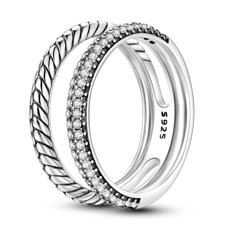 Elegant geometric star shape zircon silver ring
