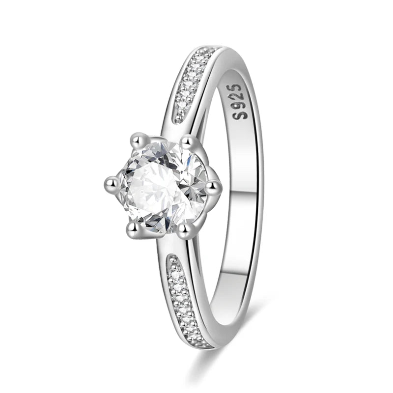 Modern star inspired zircon ring in 925 silver