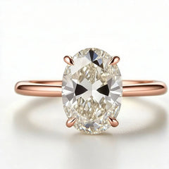 Elegant silver oval moissanite fashion ring for women
