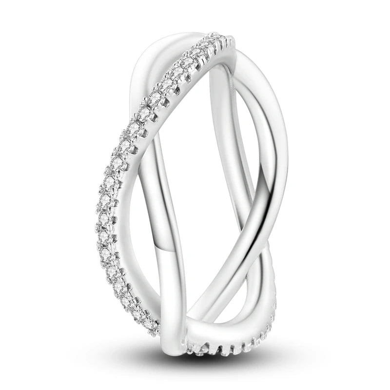 Elegant geometric star shape zircon silver ring

