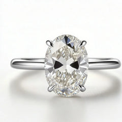 Brilliant diamond-like oval moissanite jewelry ring
