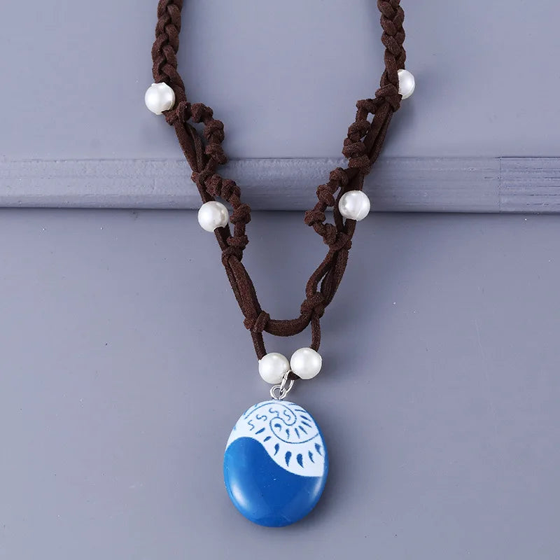 Ocean-inspired braided rope cosplay necklace for women
